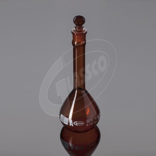 Amber Volumetric Flask Penny Head Stopper