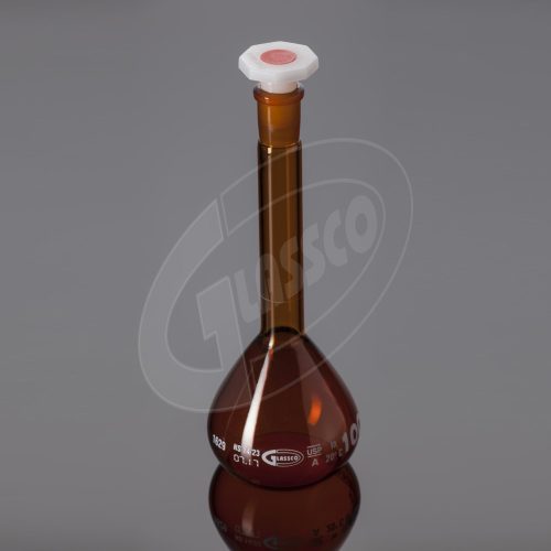 Volumetric Flasks Amber Glass Class-B With PE Stopper ISO