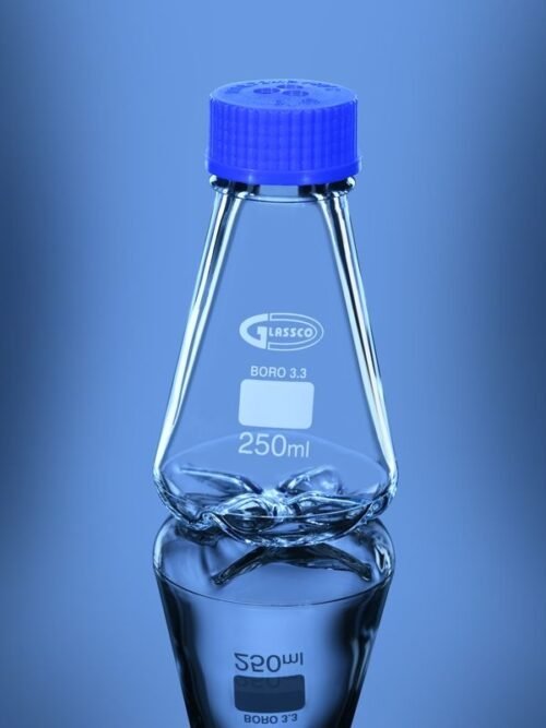 Flask Culture Baffled Membrane Screw cap New