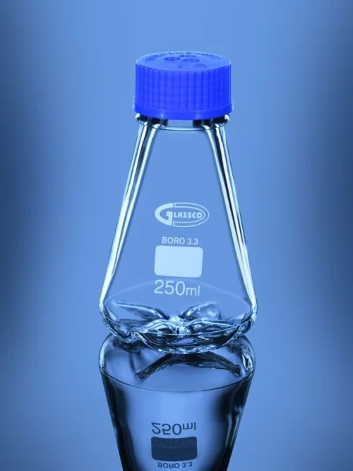 Flask Culture Baffled Membrane Screw cap New