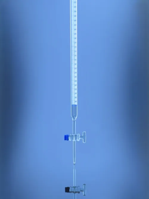 Burettes with glass stopcock in Schellbach stripe Class AS