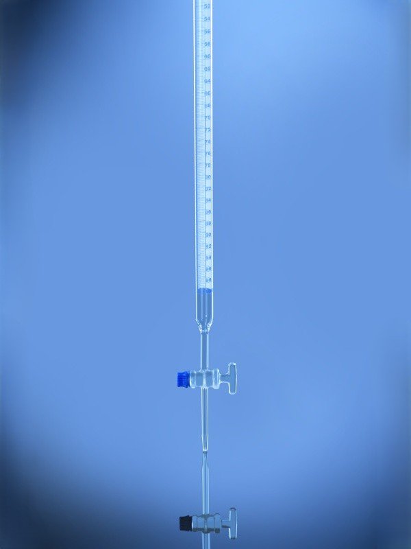 Burettes with glass stopcock in Schellbach stripe Class AS
