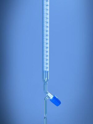 Burettes with PTFE needle valve stopcock in Schellbach stripe