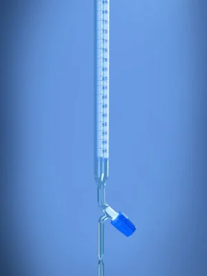 Burettes with PTFE needle valve stopcock in Schellbach stripe Class AS