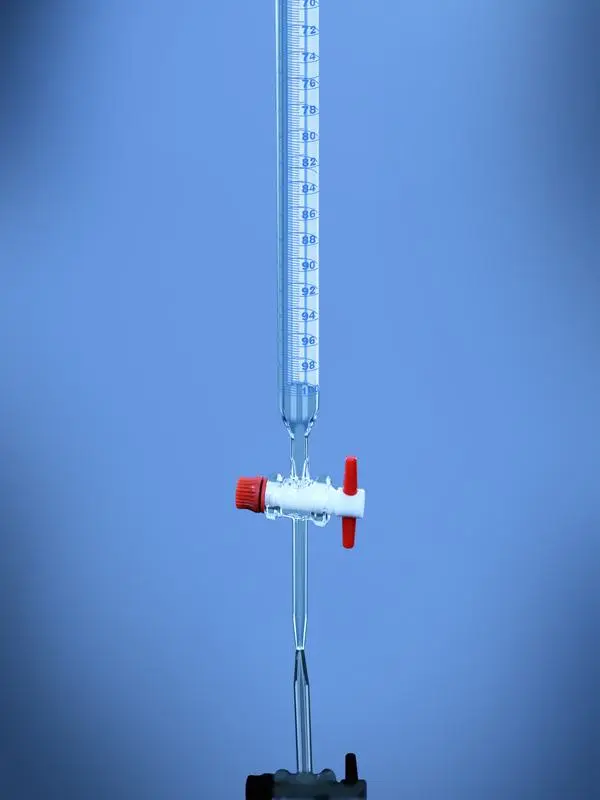 Burettes with PTFE key stopcock in Schellbach stripe Class AS