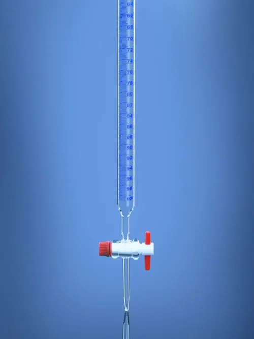 Burettes with PTFE key stopcock in Schellbach stripe Class AS