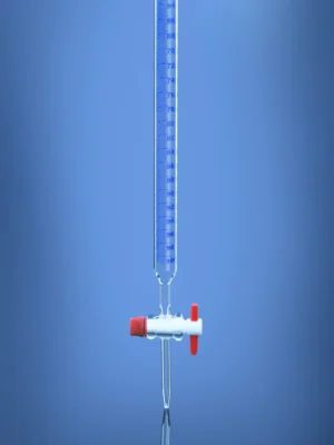 Burettes with PTFE key stopcock in Schellbach stripe Class AS