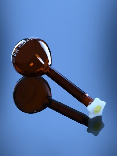 Amber Volumetric Flask Class-A With PE Stopper Batch Certificate ISO