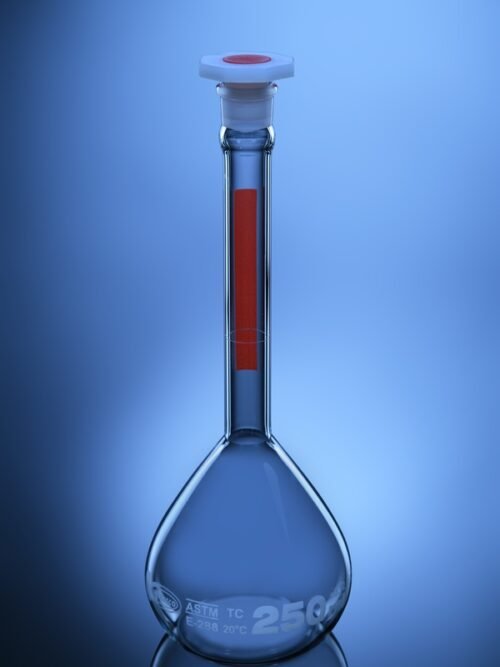 Volumetric Flask Qr Coded Red Stripe