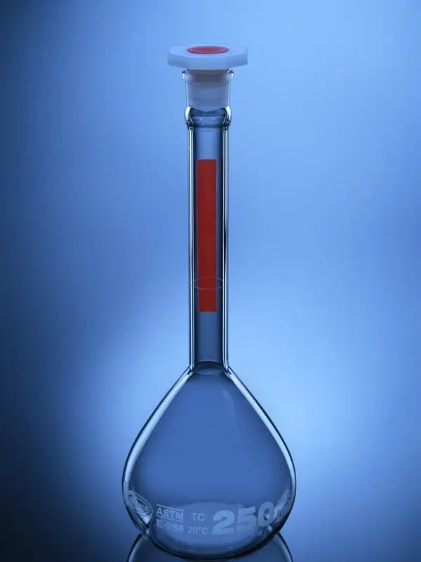 Volumetric Flask Qr Coded Red Stripe