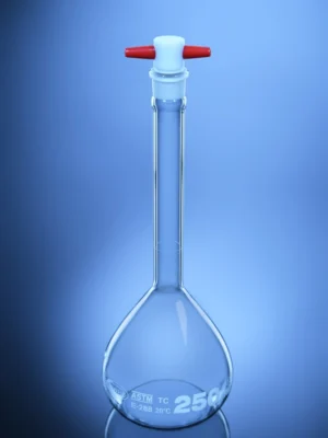 Class A volumetric flask with PTFE stopper