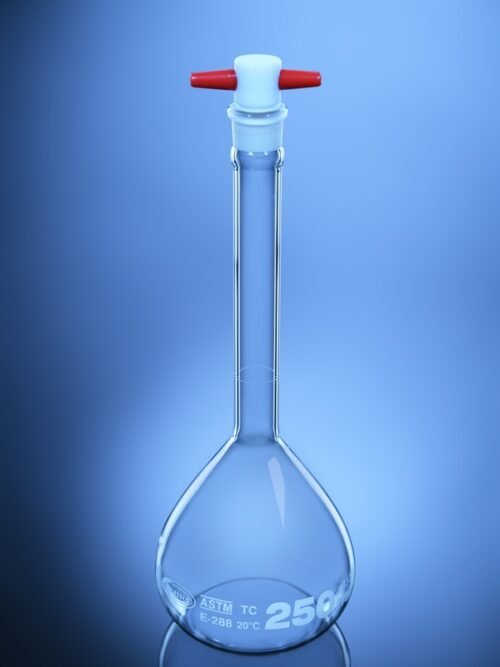 Class A volumetric flask with PTFE stopper