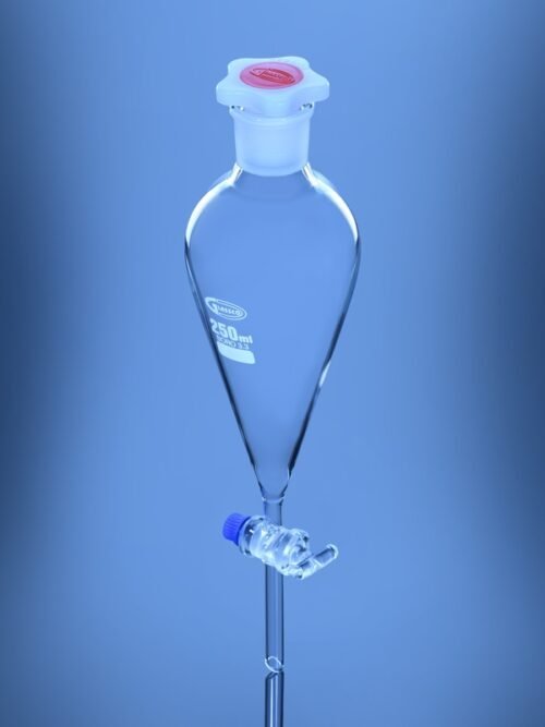 Separating Funnel Squibb shape with Solid Glass Stopcock