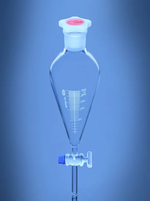 Separating Funnel Squibb shape with Graduation & Solid Glass Stopcock