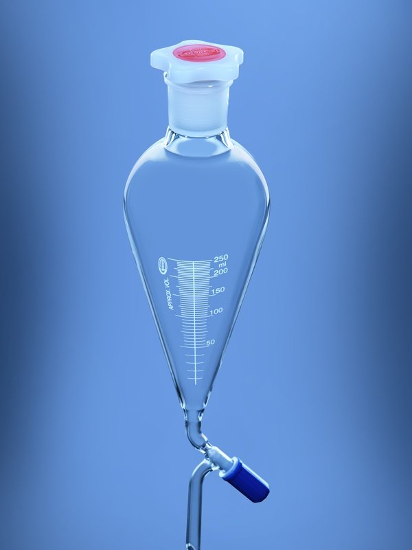 Separating Funnel Squibb shape with graduation & PE Stopper