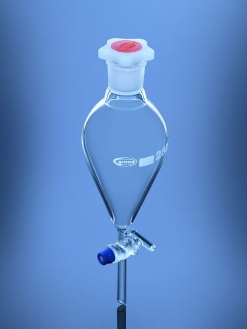 Separating Funnel Pear ISO Shape with Solid Glass Stopcock