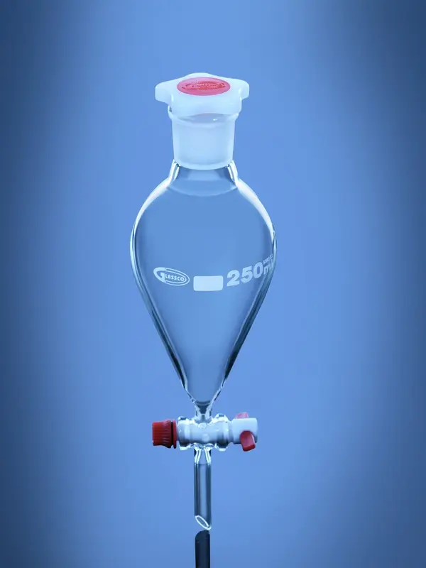 Separating Funnel Pear ISO Shape PTFE Stopcock