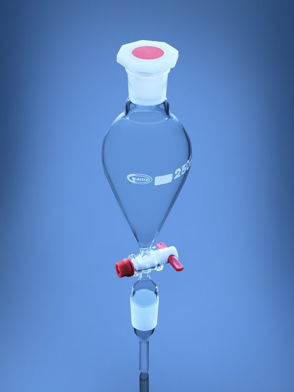 Separating Funnel Pear shape with PTFE Stopcock