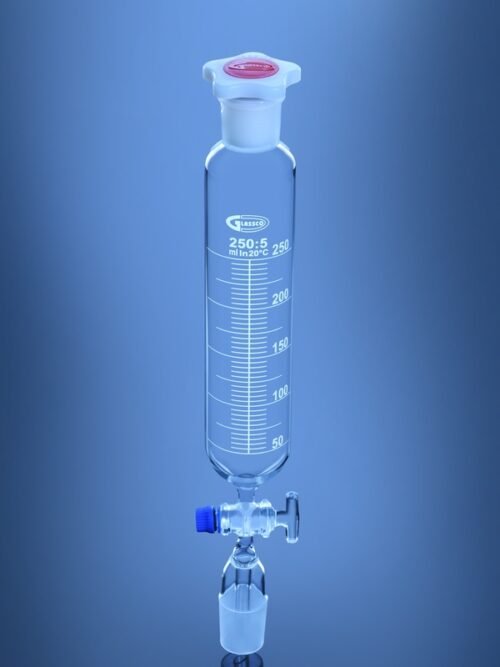 Dropping Funnel Cylindrical with stem inside cone Solid Glass Stopcock