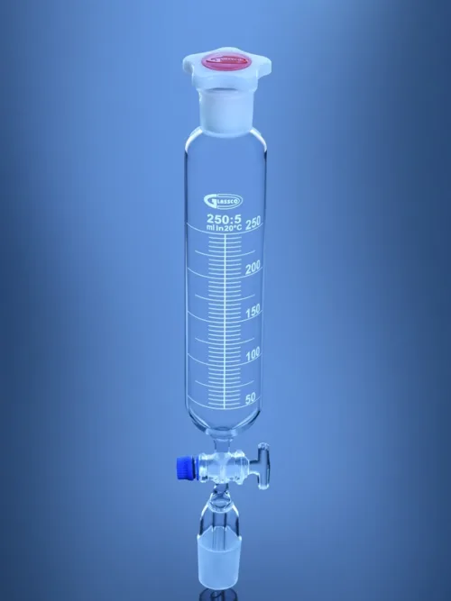 Dropping Funnel Cylindrical with stem inside cone Solid Glass Stopcock
