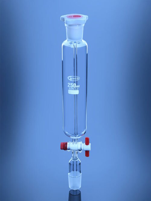 Pressure Equalizing Funnels Cylindrical PTFE Stopcock DIN/ISO