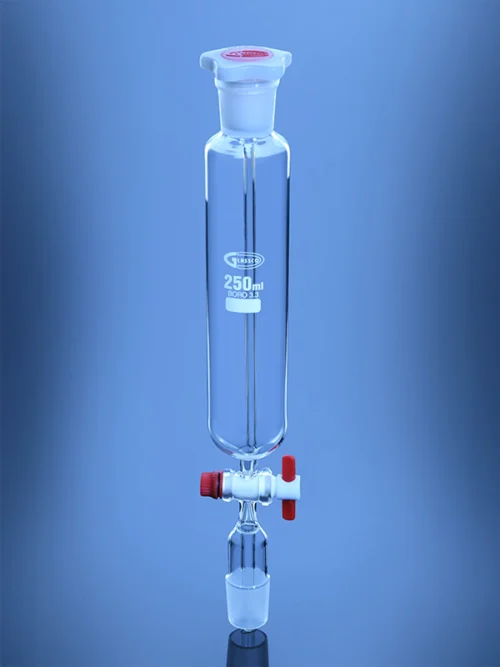Pressure Equalizing Funnels Cylindrical PTFE Stopcock DIN/ISO