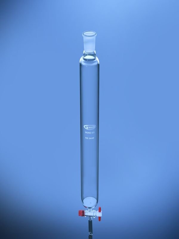 Chromatography Column with Joint Fritted Disc and PTFE Stopcock