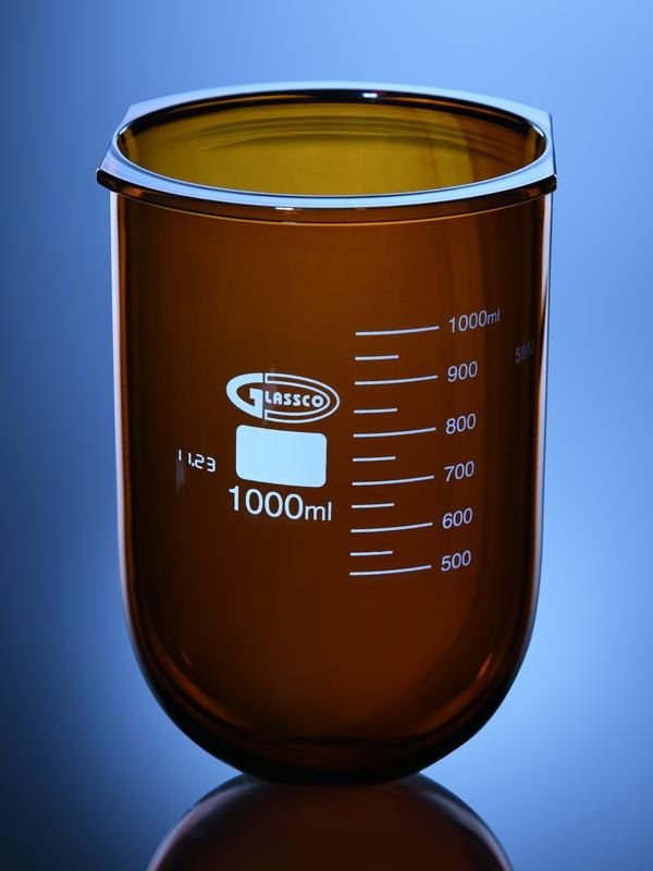 Flasks-L Amber with side cut dissolution Apparatus DIN/ISO & USP