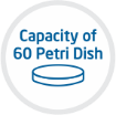 Capacity of 60 Petri Dishes