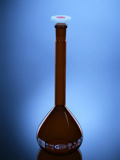 Amber Volumetric Flask Qr-Coded