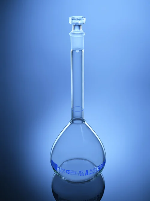 Volumetric Flask QR Coded With Hollow Stopper Individual Certificate ISO