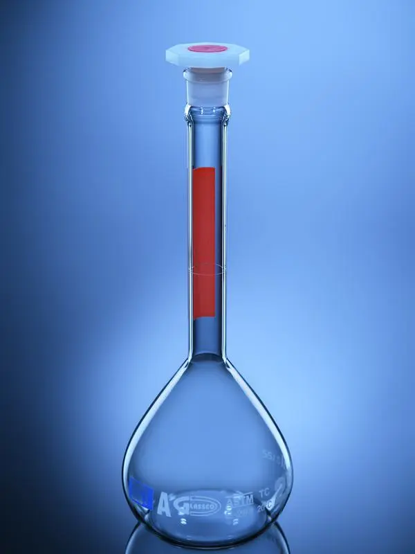 Volumetric Flask Qr Coded Red Stripe