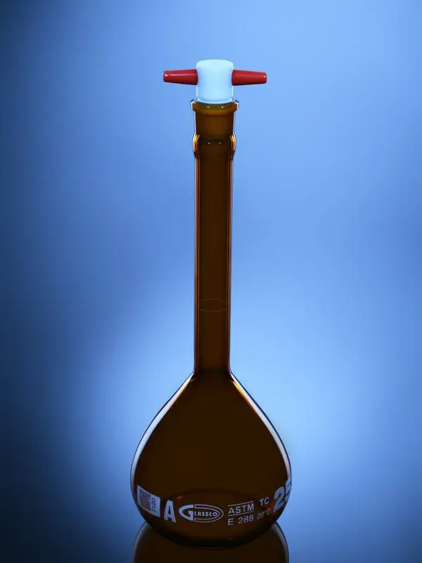 Amber Volumetric Flask PTFE Stopper