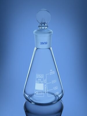 Flask Conical Ground Joint Penny head glass stopper