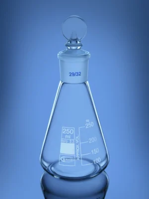 Flask Conical Ground Joint Penny head glass stopper