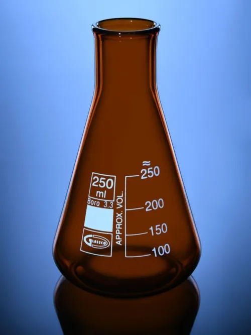 Flask Amber Conical Graduated Narrow Mouth ASTM E-438 ISO 1773