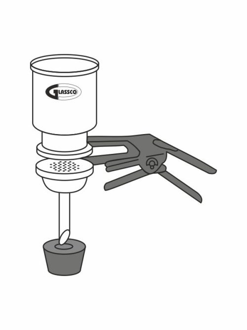 Glass filter holder assembly with funnel stopper clamp 47mm