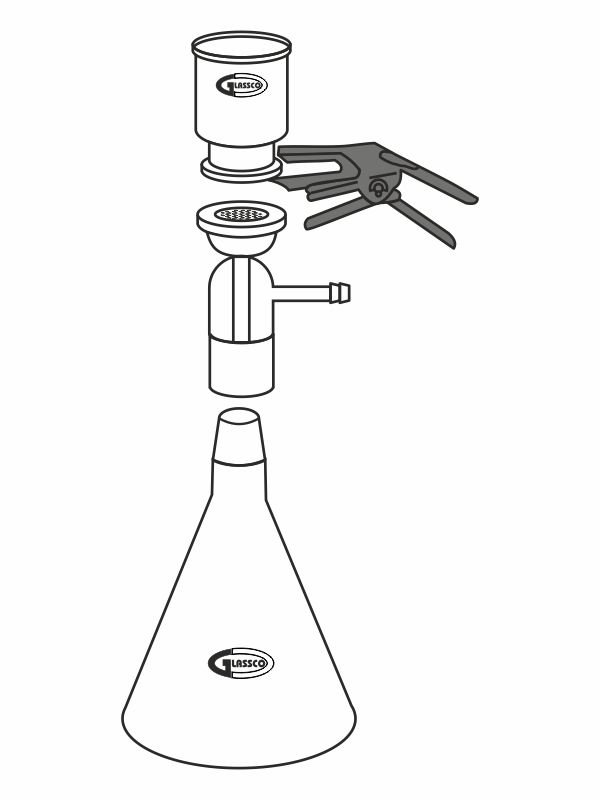 Lab Vacuum Filtration Distillation Apparatus - Borosilicate Glass Filter Set With 1000ML Flask